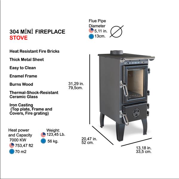 CALISKAN 304 / MINI FIREPLACE STOVE