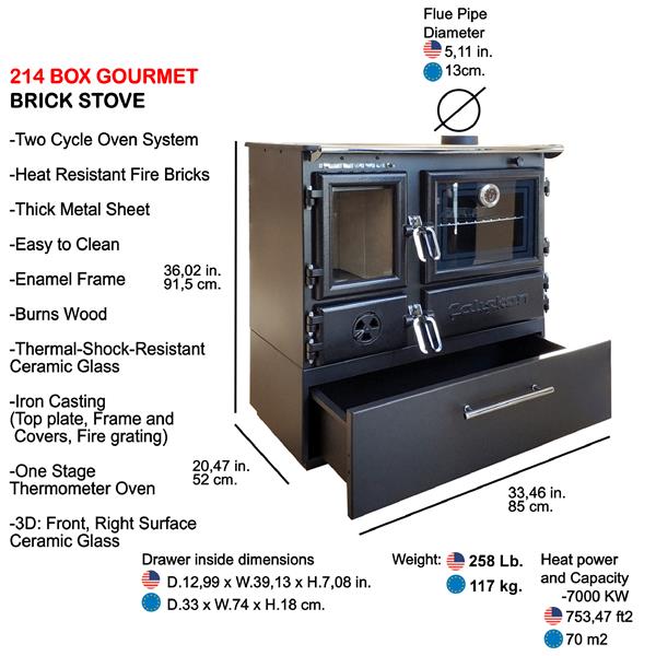 CALISKAN 214 BOX / GOURMET FIREPLACE COOKSTOVE 